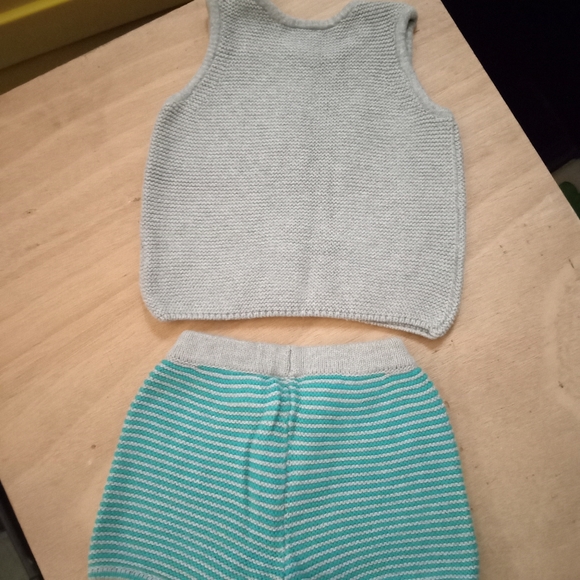 NWOT 3-6m Hanna Andersson Organic Cotton Knitted Tank and Shorts Combo - Picture 3 of 5